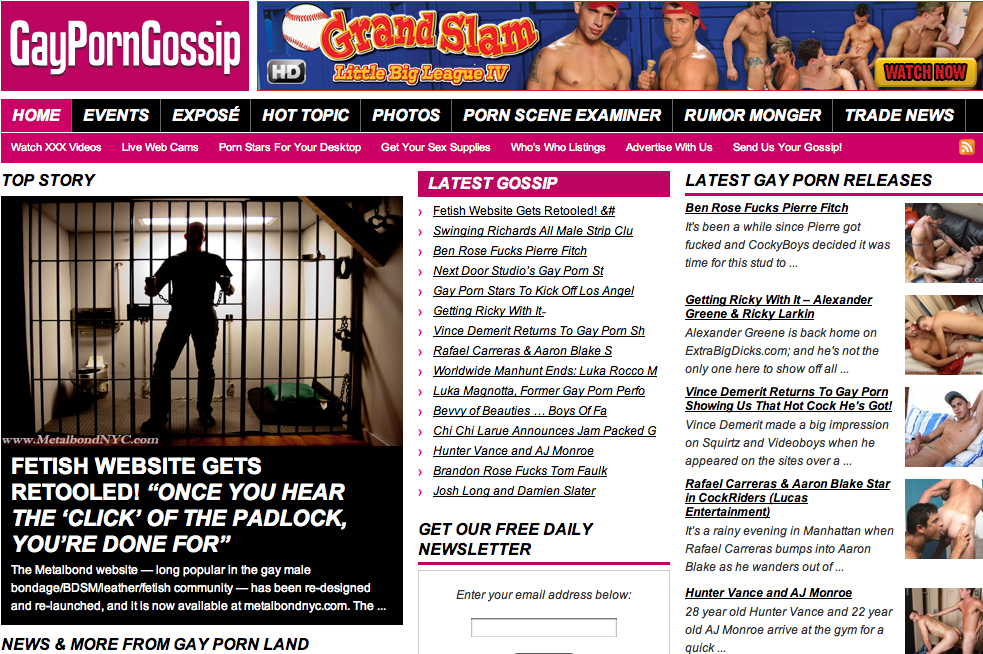 Gay Porn Gossip profiles Metalbond site 
